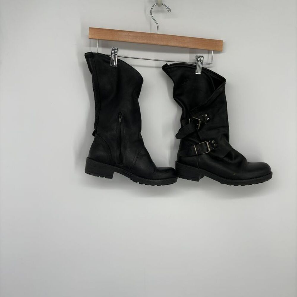 Coolway Alida Black Leather Buckle Boots